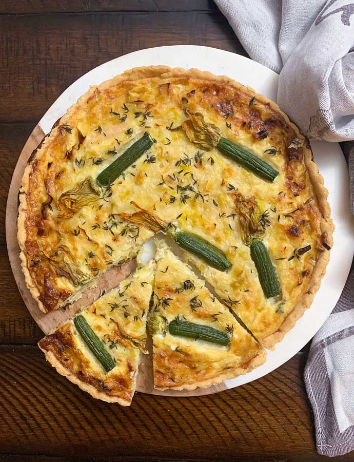 Andy Harris’ Zucchini Flower Quiche - Food Daydreaming