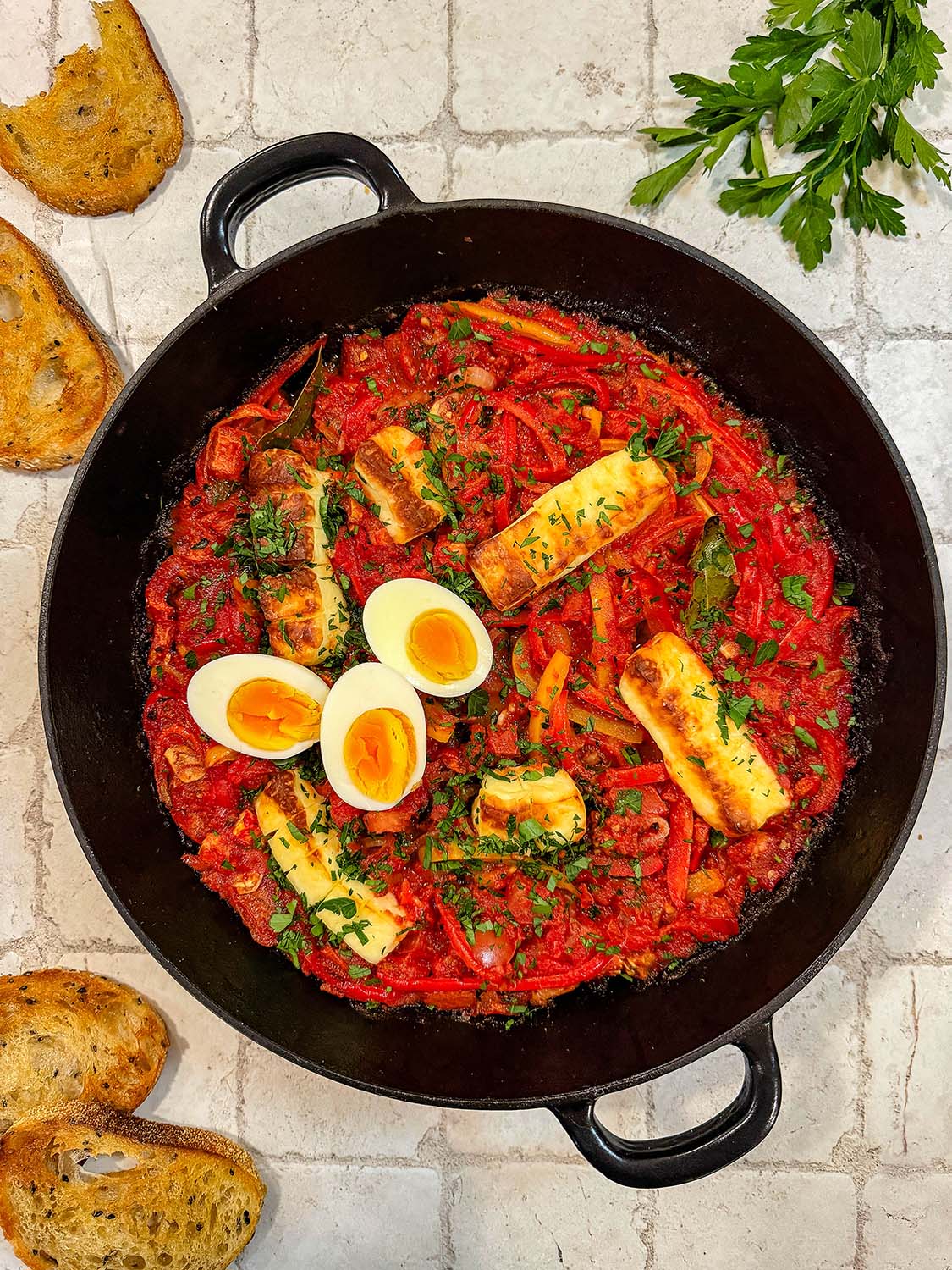 Piperade Recipe Piperade Basquaise with Halloumi (French Pepper and Tomato Recipe)